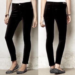 Pilcro Anthropologie Skinny Black Velvet Ankle